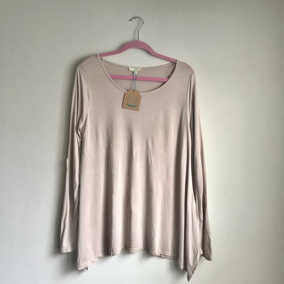 KORI / Taupe Long Sleeve Top - Picture 1 of 8